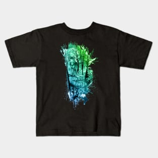 Enchanted Forest Design- Green/Blue Kids T-Shirt